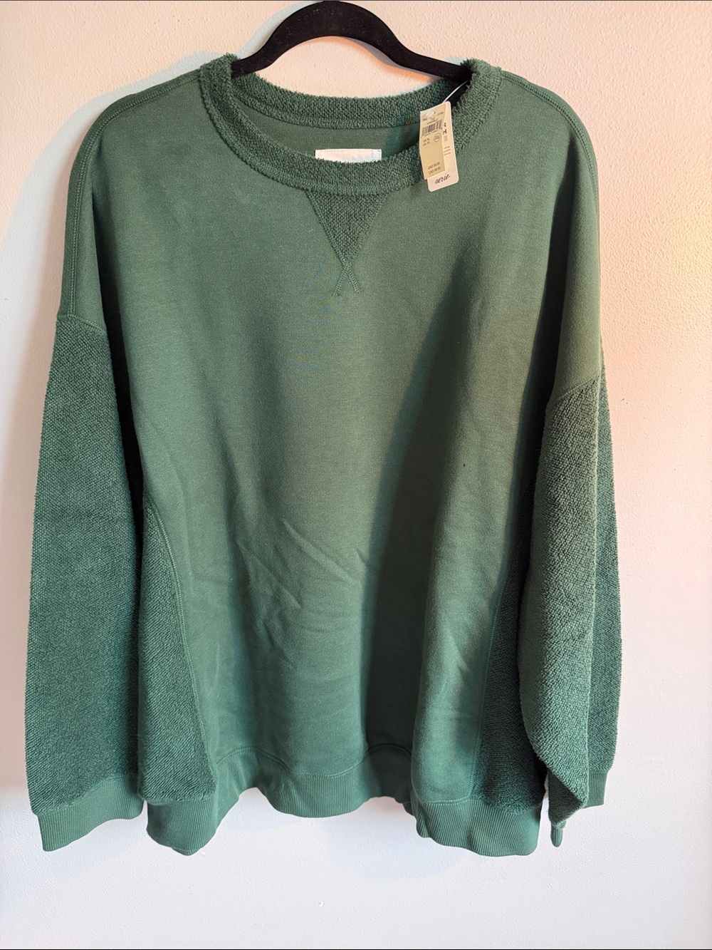 Aerie Woman's Forest Green Crewneck Sweatshirt Size XL NWT - Picture 1 of 5